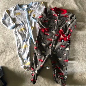 🔴Set of 2 Button Down Footed Baby Pajamas